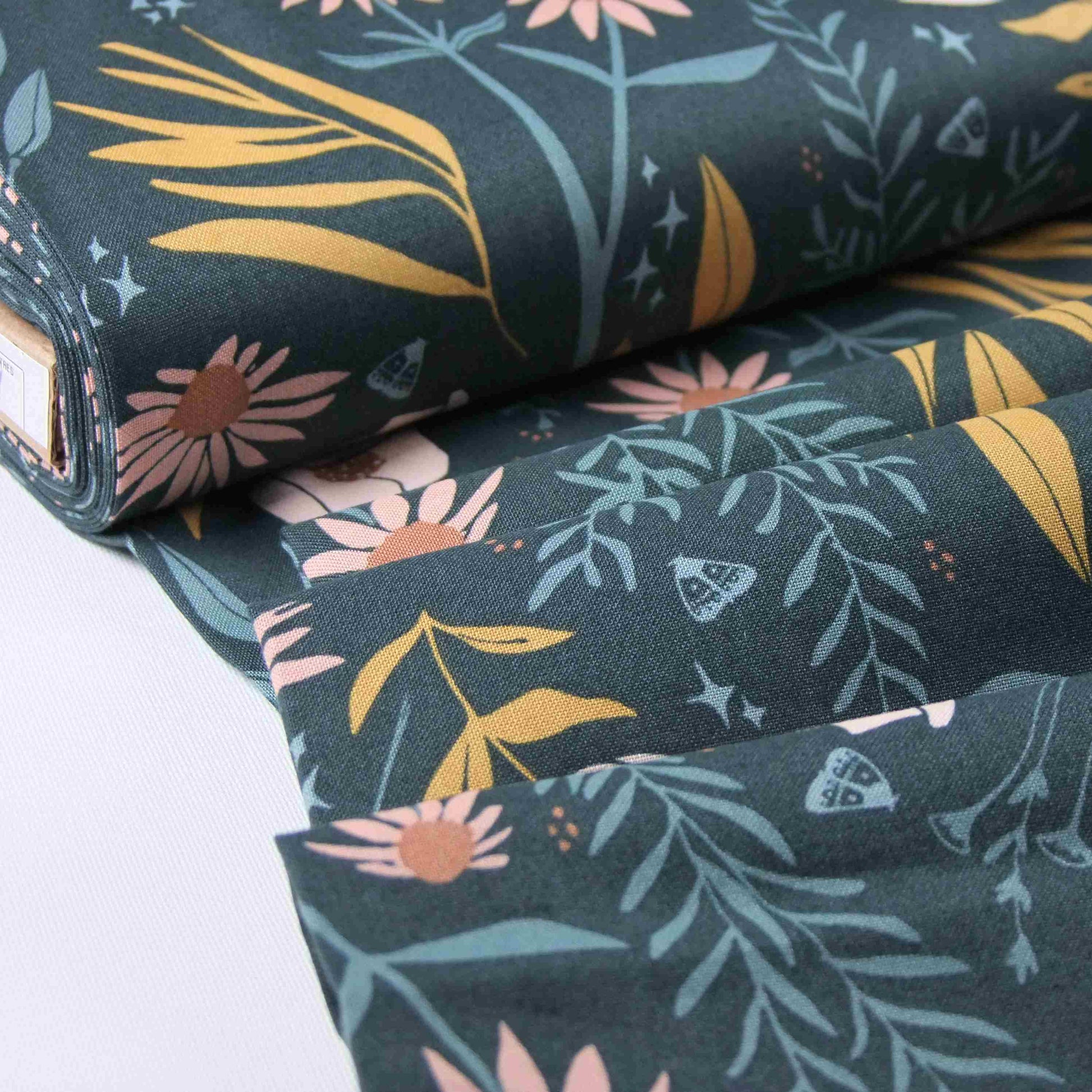 Baumwolle Blumen Martha Green Meadow Figo Fabrics
