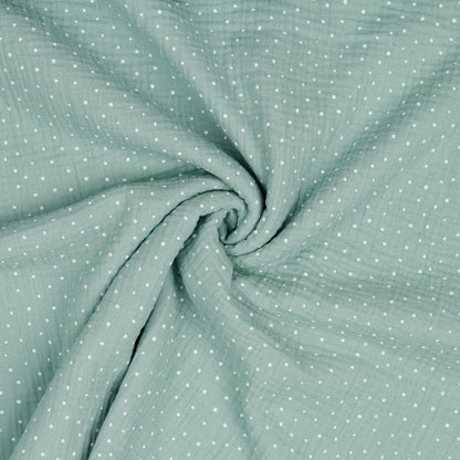 Musselin kleine Punkte mint