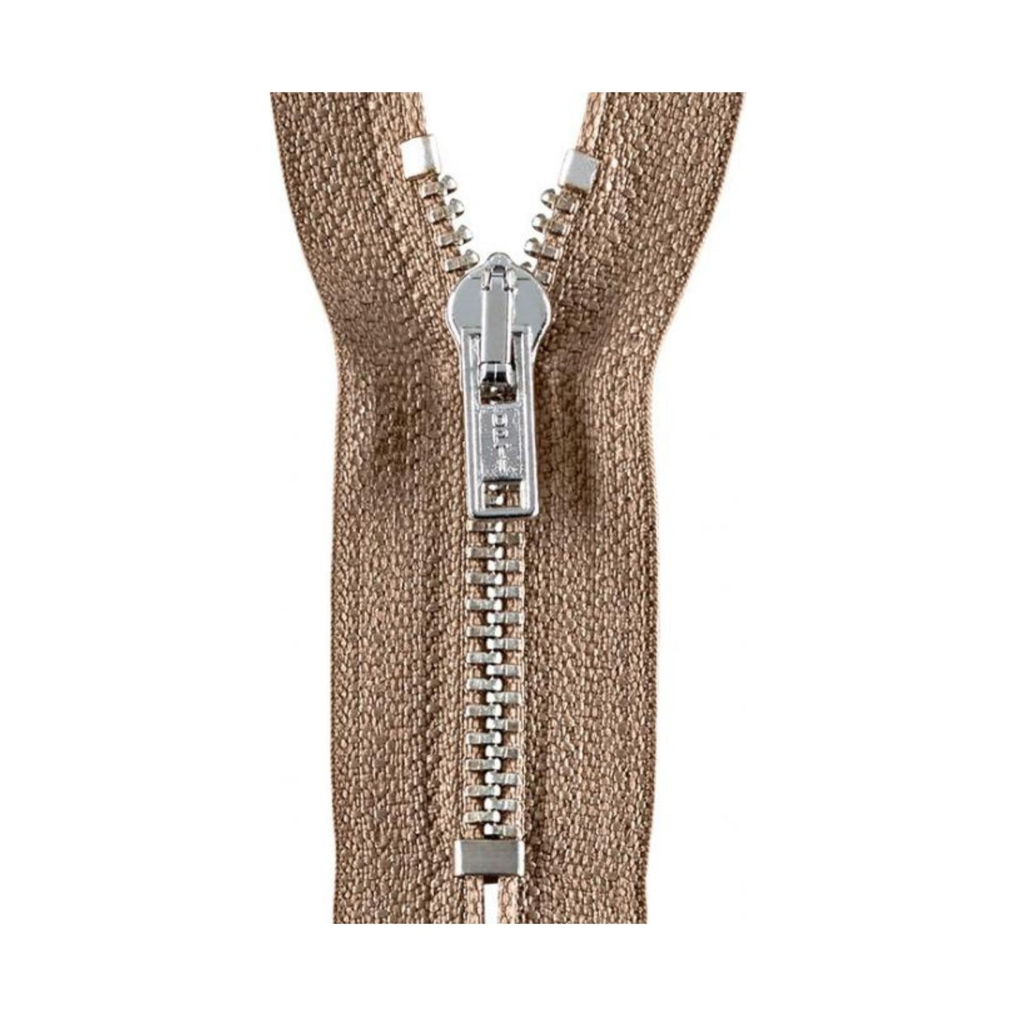 Opti Reißverschluss 16 cm metall silber/beige