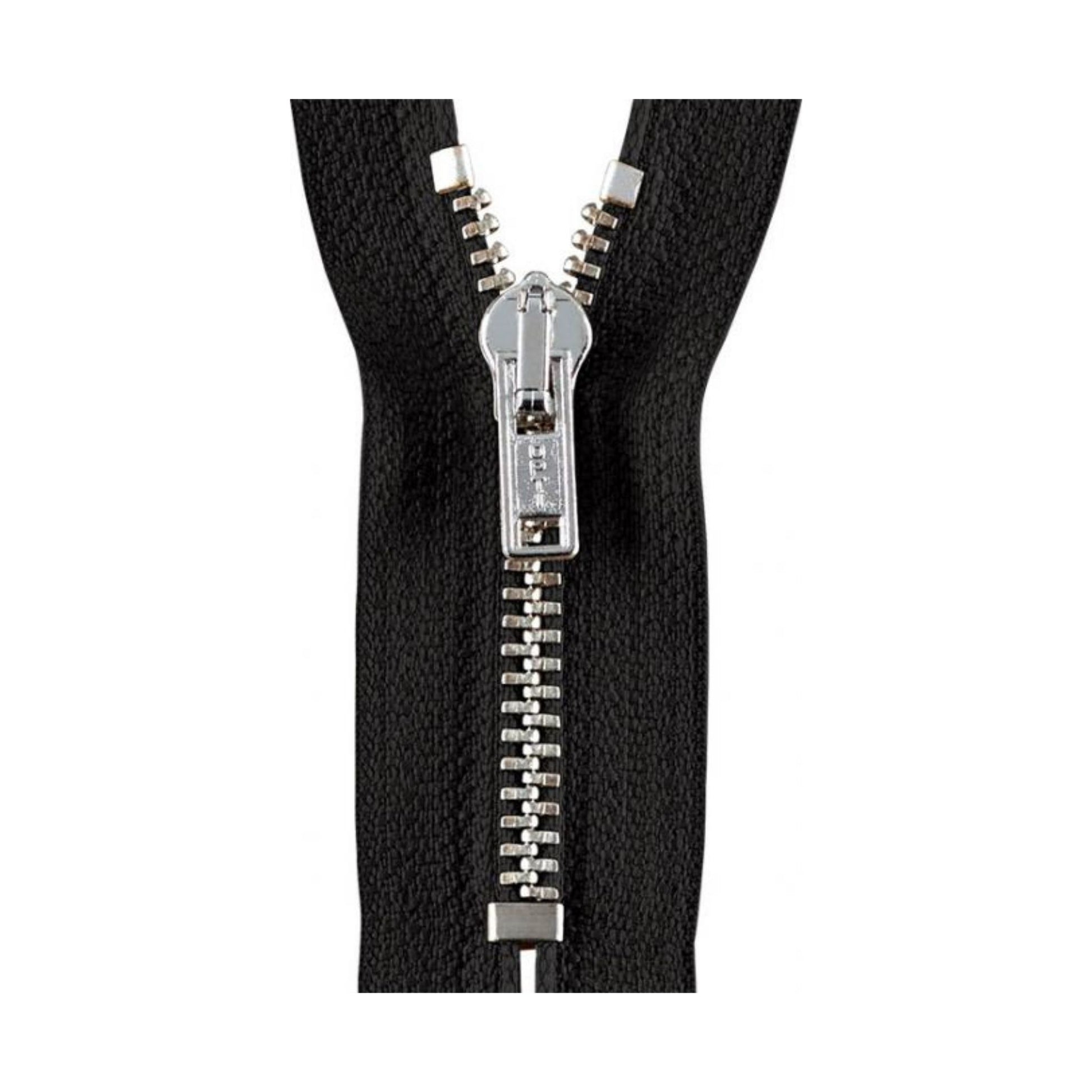 Opti Reißverschluss 16 cm metall silber/schwarz