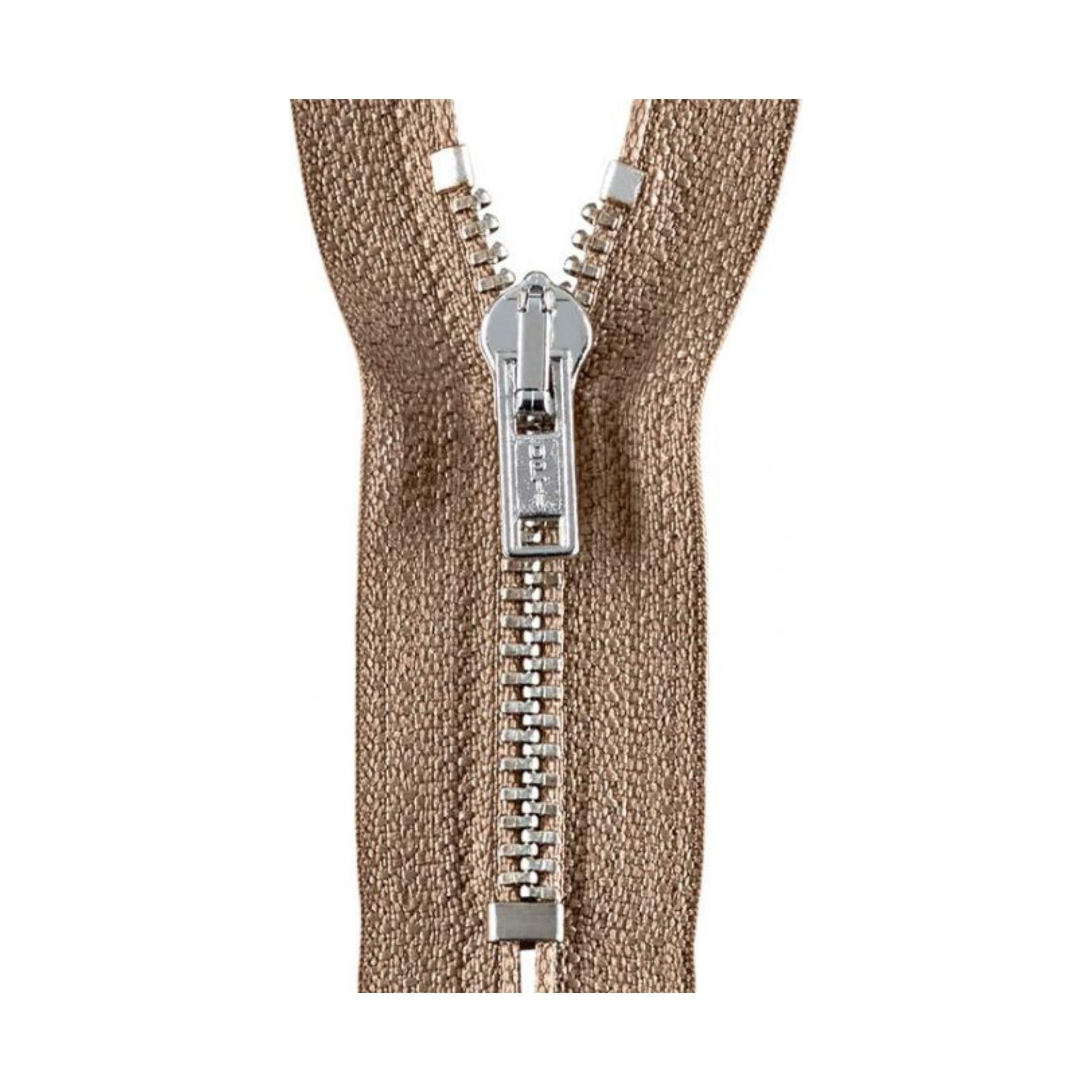 Opti Reißverschluss metall silber/beige