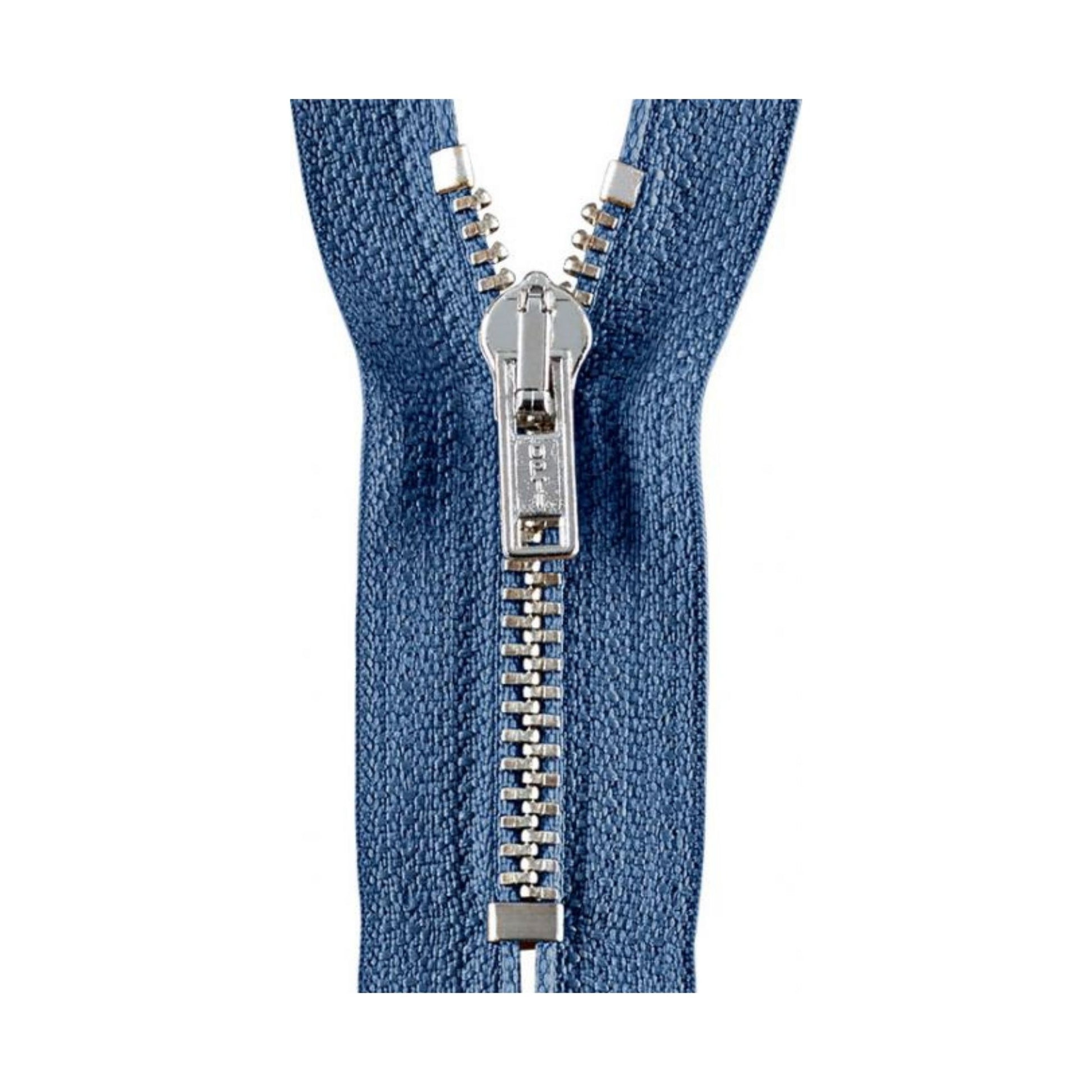 Opti Reißverschluss metall silber/jeansblau
