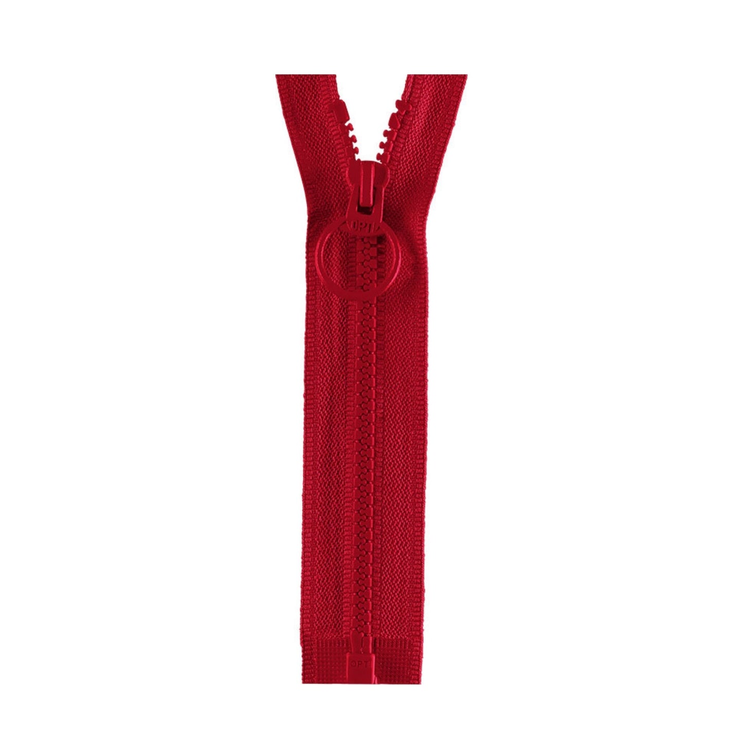 Opti Reißverschluss teilbar für Jacken 30 cm rot