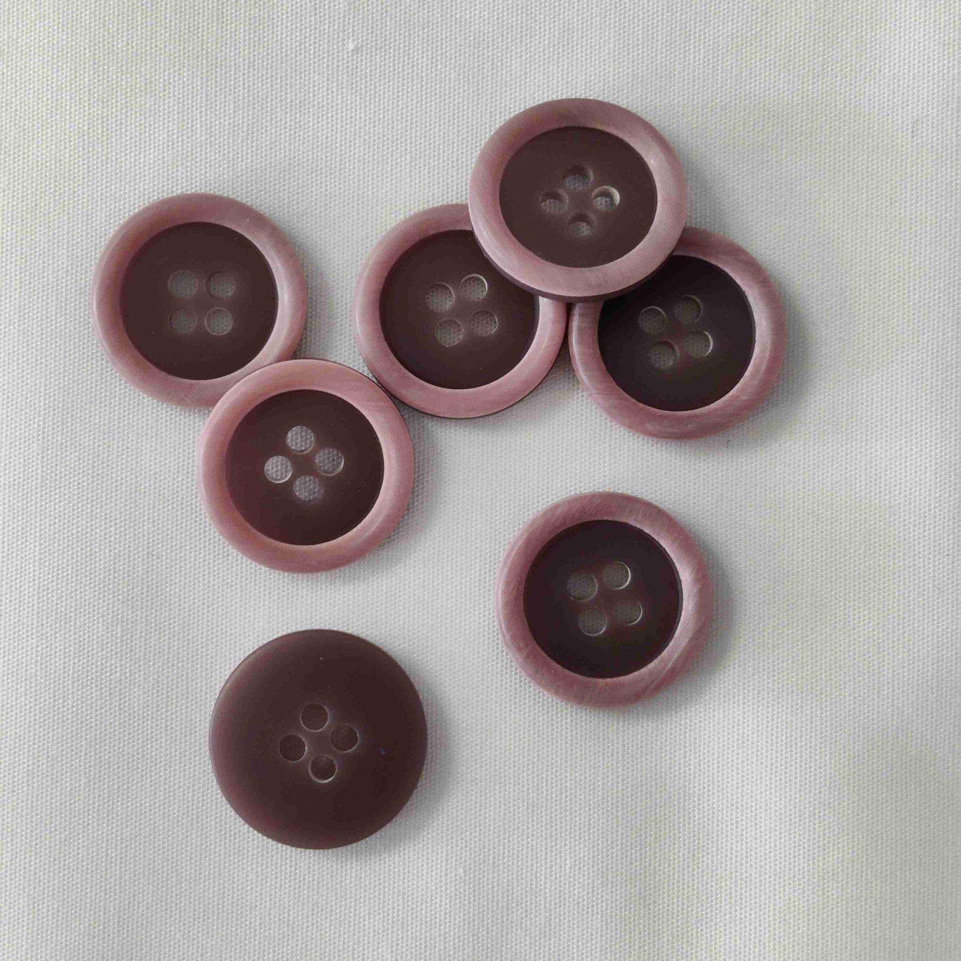 Polyesterknopf Rand 28 mm weinrot  Veno