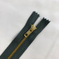 14 cm Reißverschluss metall messing grau