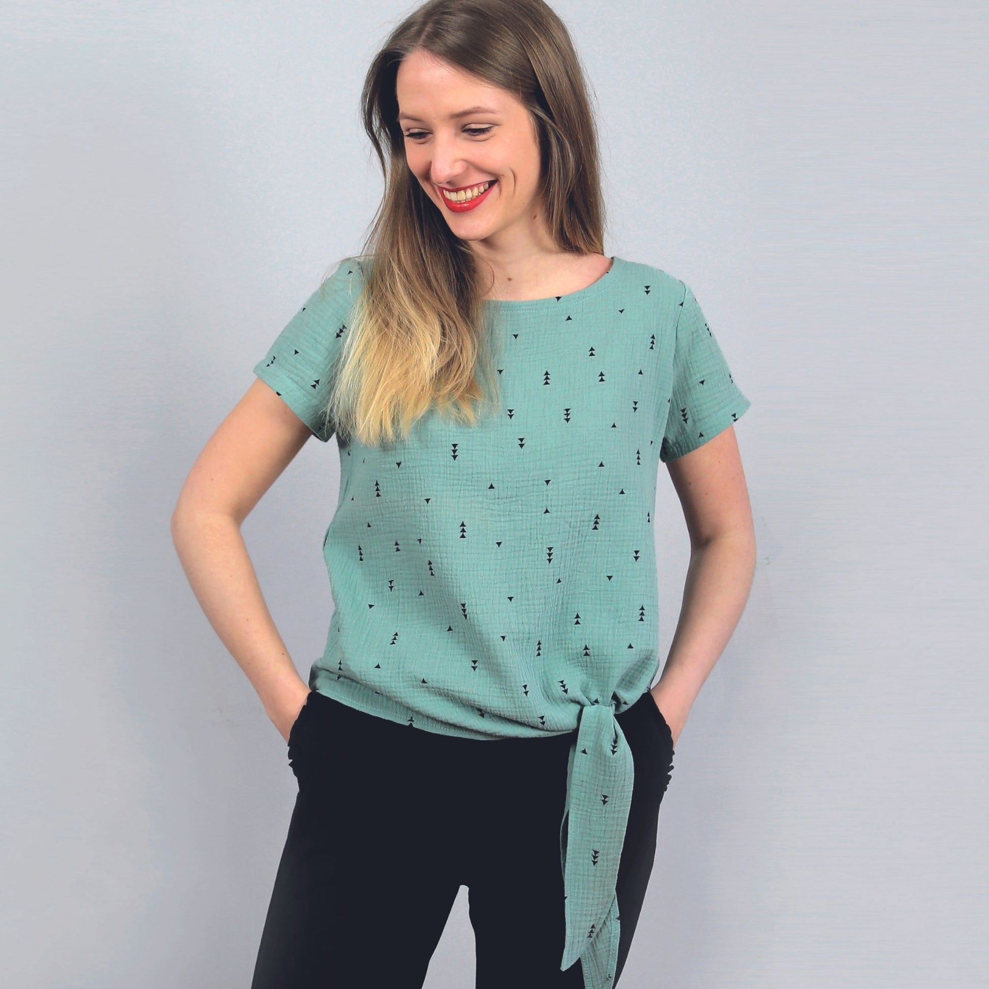 Schnittmuster Knotenbluse Frau Pina