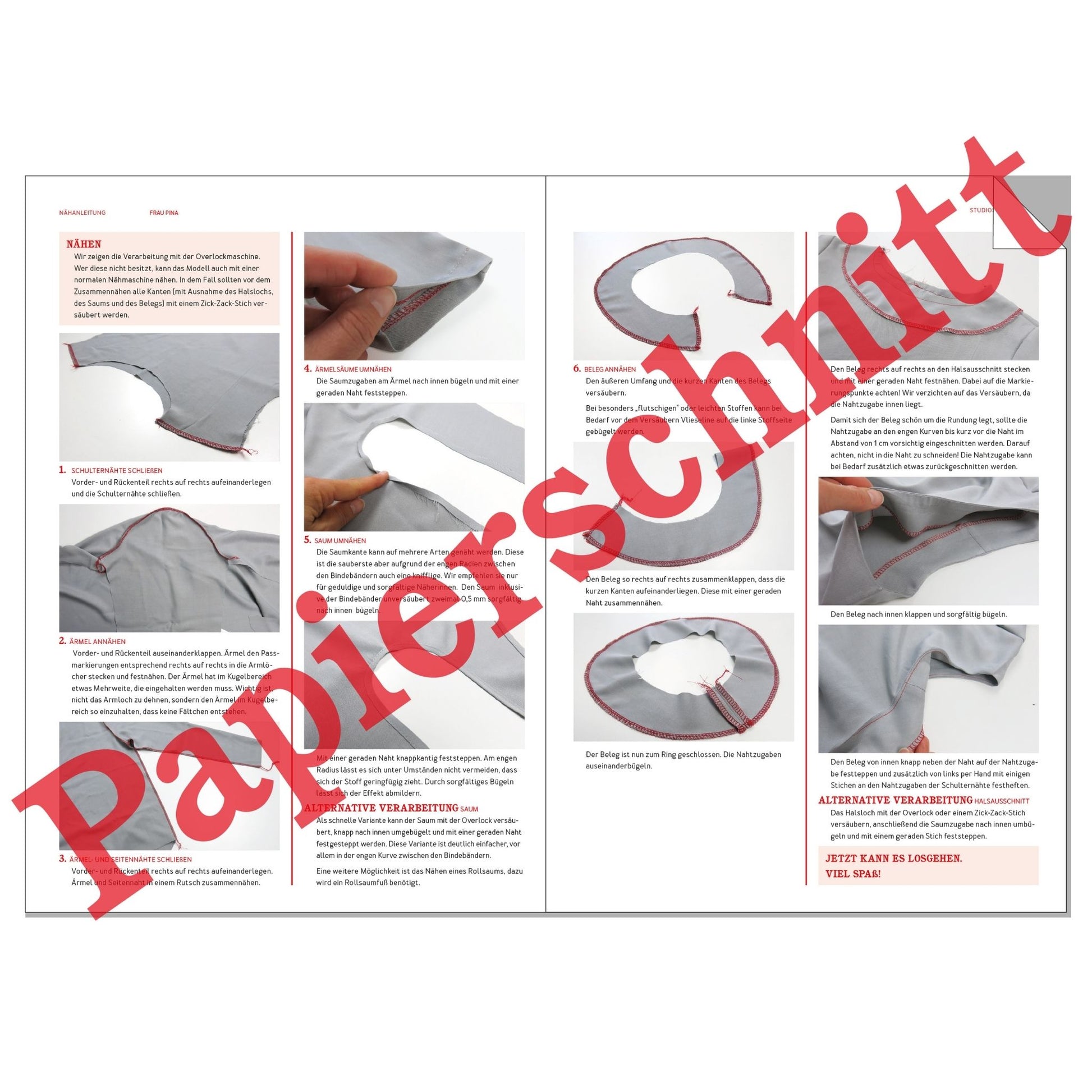 Schnittmuster Knotenbluse Frau Pina