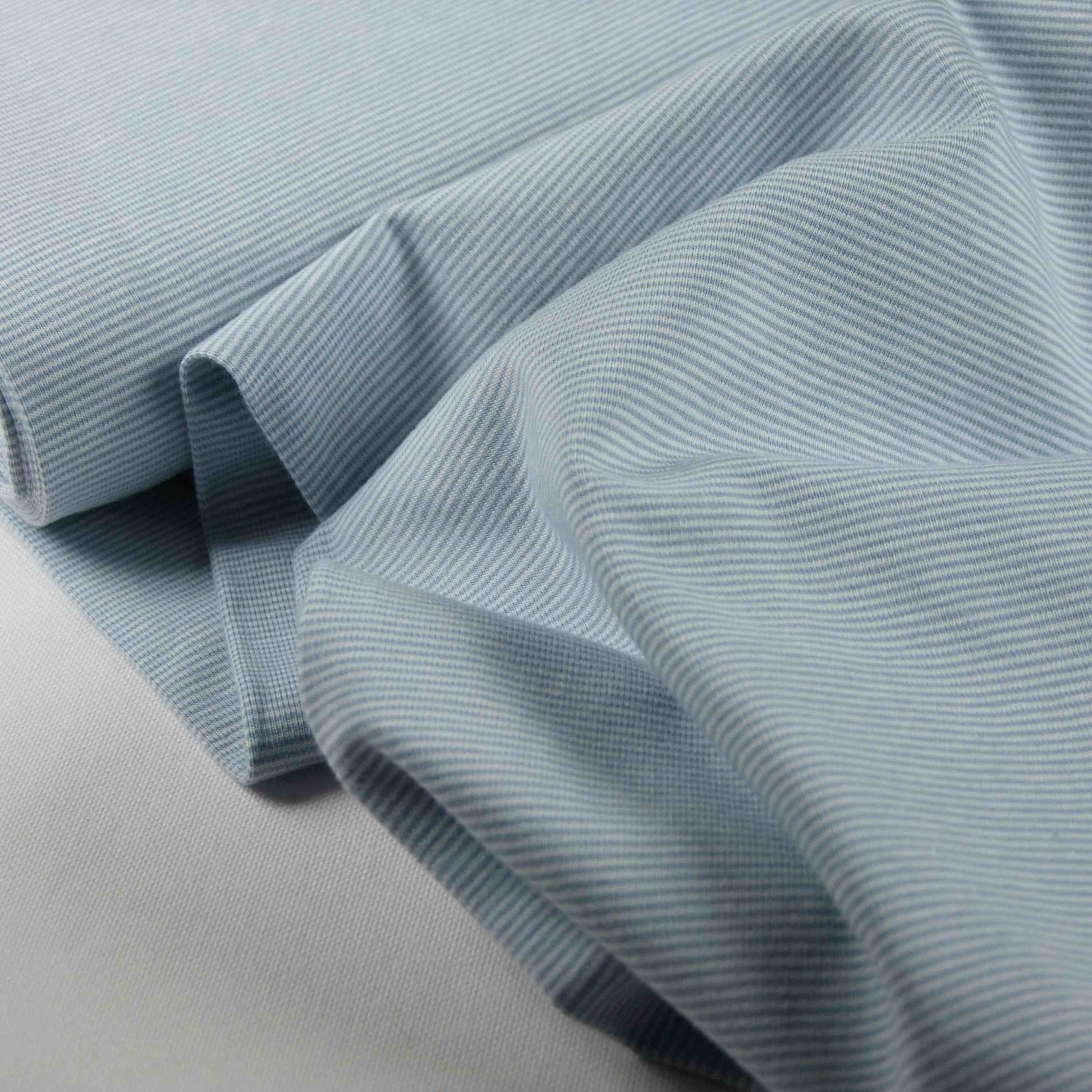 Single Jersey Ministripes dusty blue/white