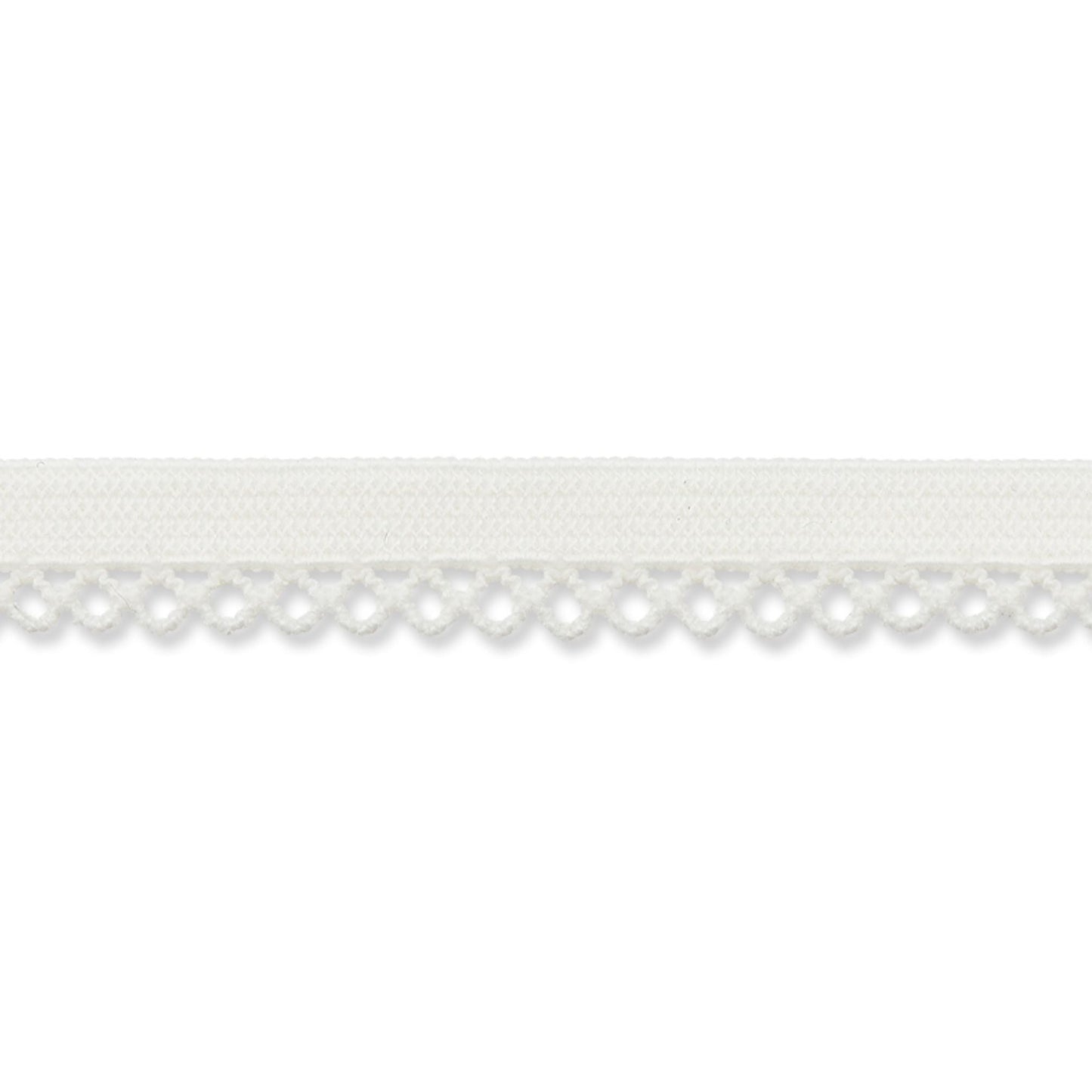 9 mm Ziergummi mit Spitze weiß