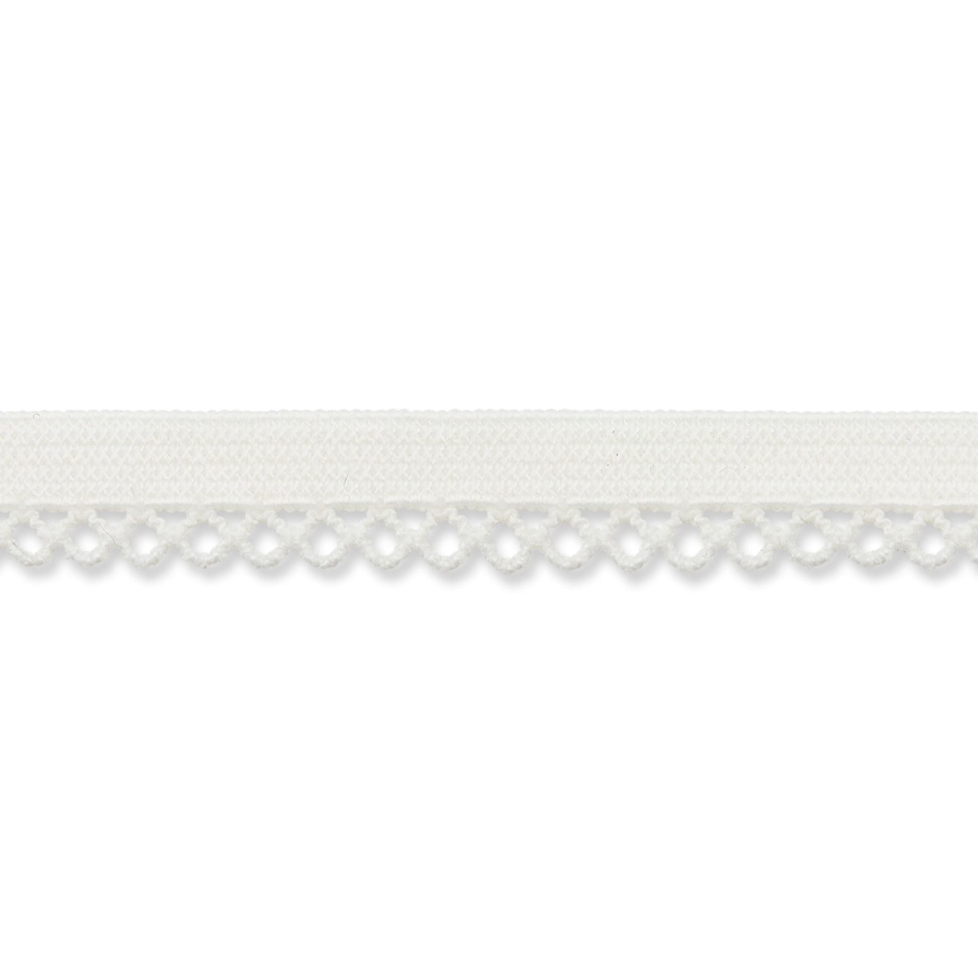 9 mm Ziergummi mit Spitze weiß