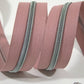 Endlosreißverschluss Metallisiert 6 mm rosa/silber