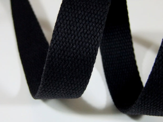 Gurtband Baumwolle Uni 25 mm schwarz