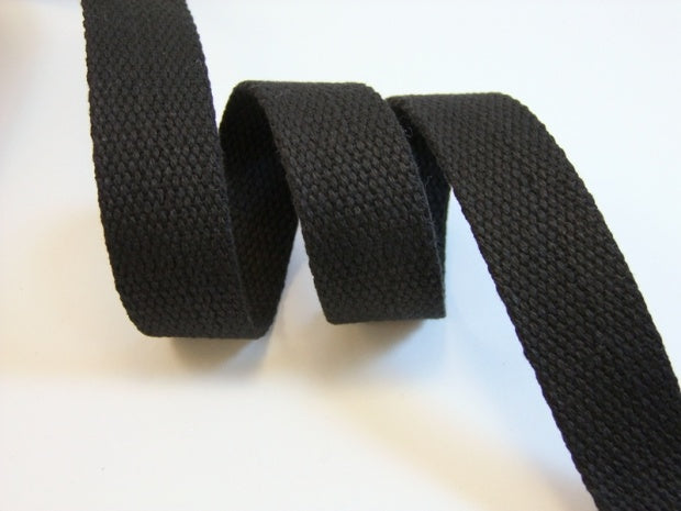 Gurtband Baumwolle Uni 30 mm schwarz