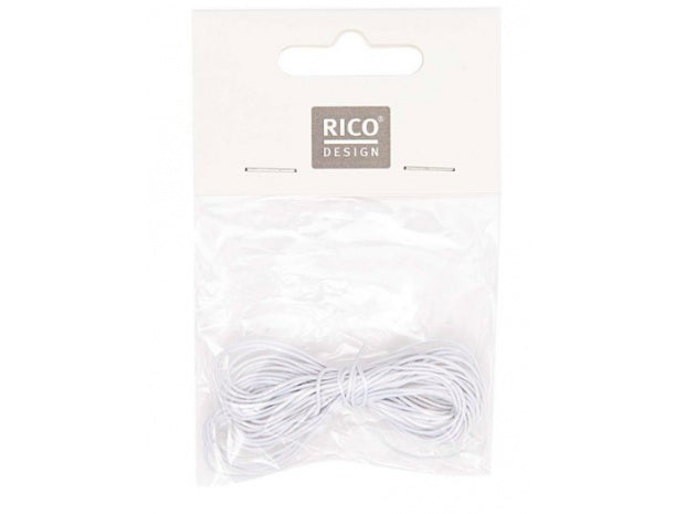 Rico Design Hutgummiband Uni 1 mm x 5 m weiß