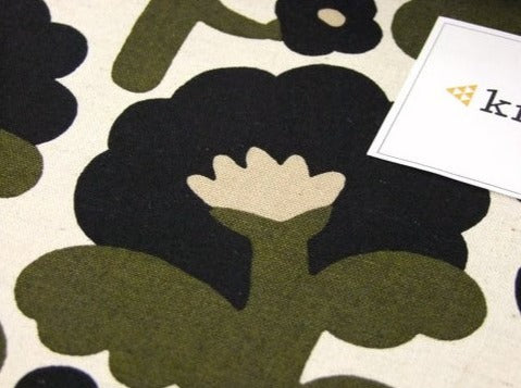 Printed Dobby Blumen khaki
