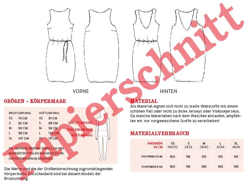 Studio Schnittreif Schnittmuster Kleid Frau Selma